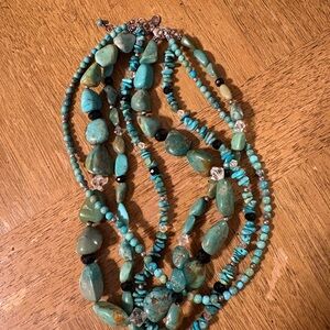 Silpada Turquoise and Black Multi-Strand Necklace